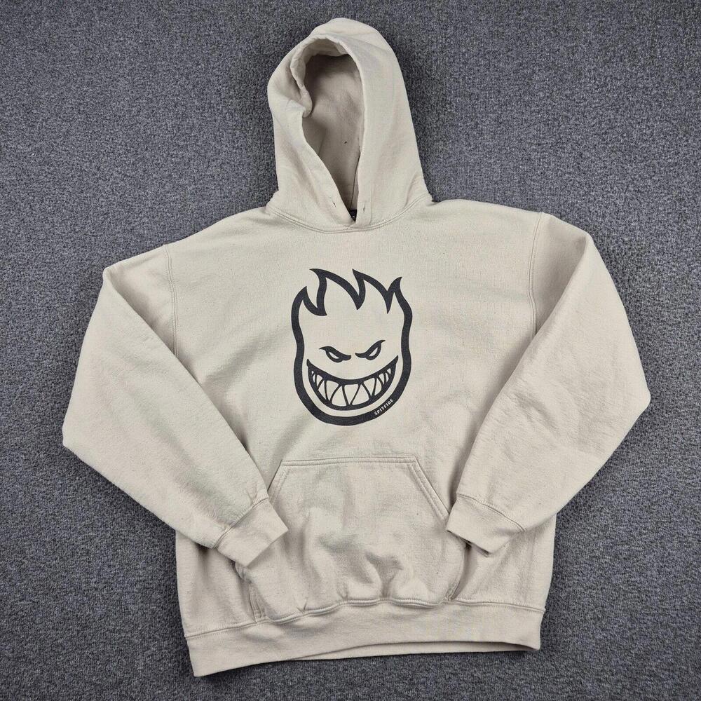 Spitfire Pullover Hoodie Bighead Women's Medium Gray Ivory Y2K Skateboard
